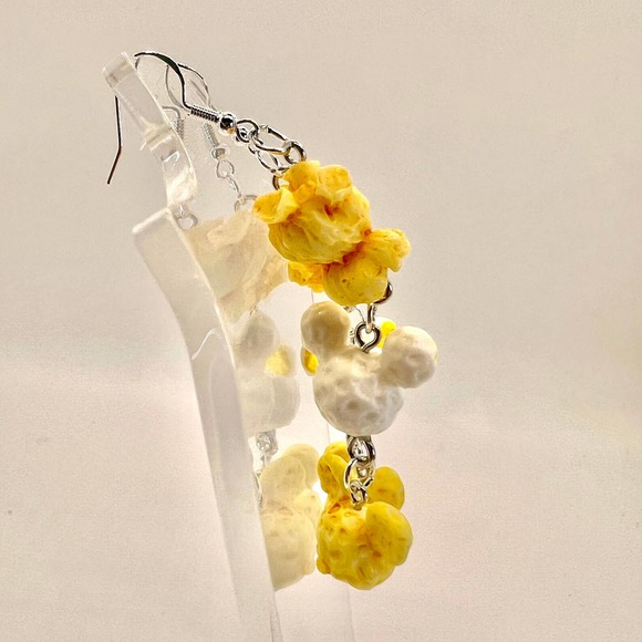 Mickey Popcorn Chain Earrings - Mickey Mouse Earrings - Popcorn Earrings - Picture 4 of 11